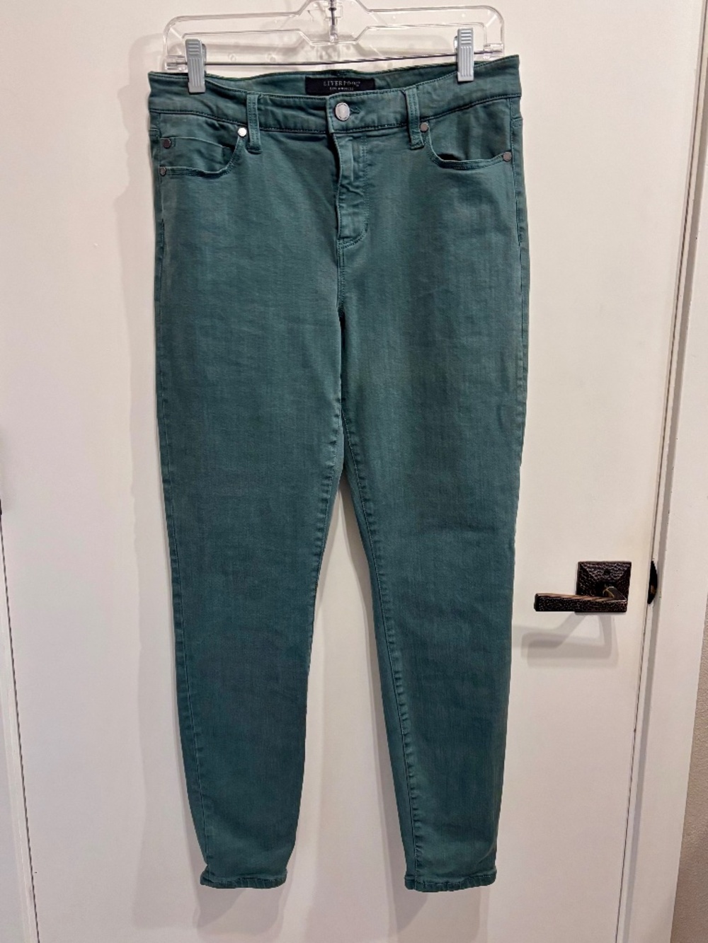 Liverpool Green Slim Fit Ankle Jeans-Size 8